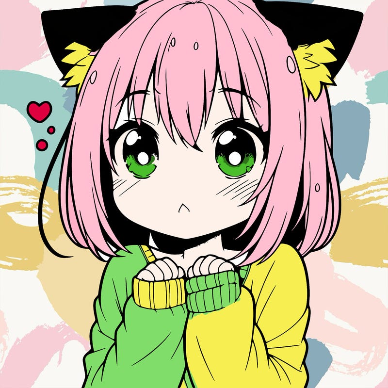 shy anime catgirl