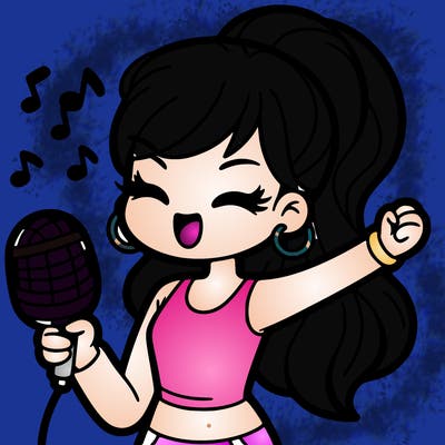 katy perry singing with a microphone in the air