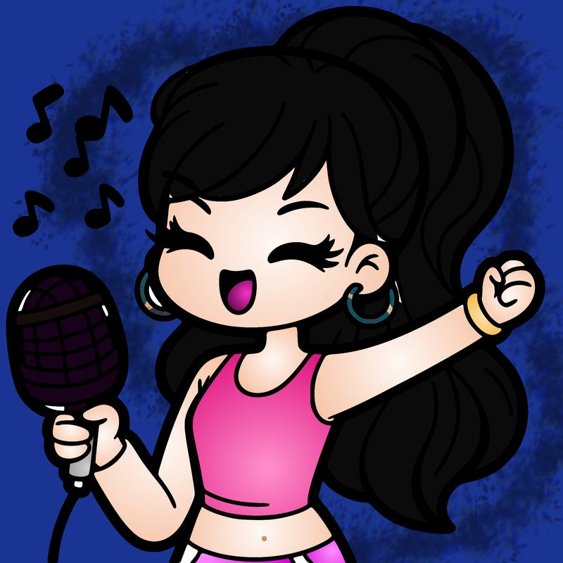 katy perry singing with a microphone in the air