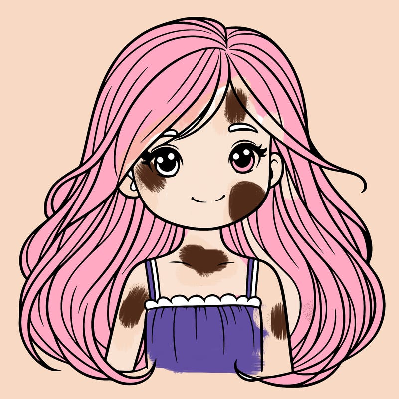 a nine years old girl with long hair