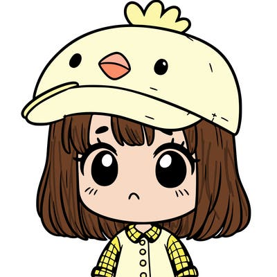 cute girl with chicken hat