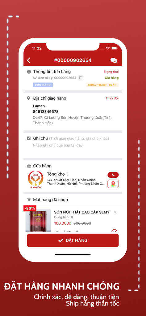 KN MART - Khởi Nghiệp Online - KN MART mobile app checkout screen showing order summary and quick order button