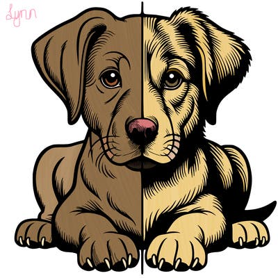 realistic dog split picture