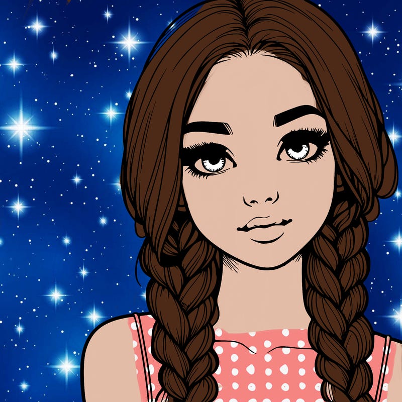 realistic girl with braids