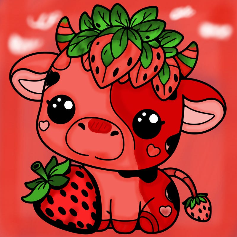 cute strawberry cow