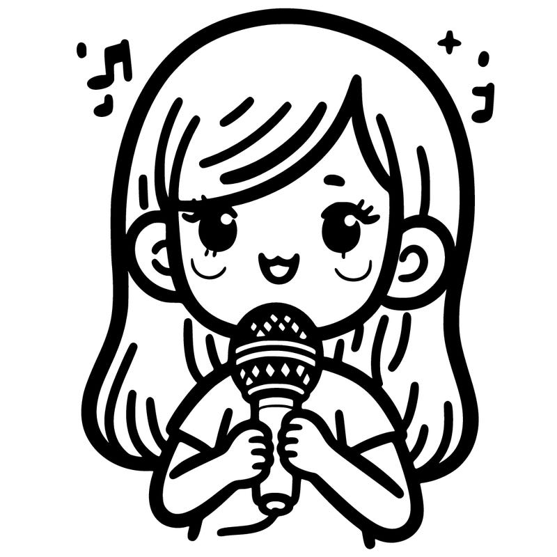 girl holding microphone singing