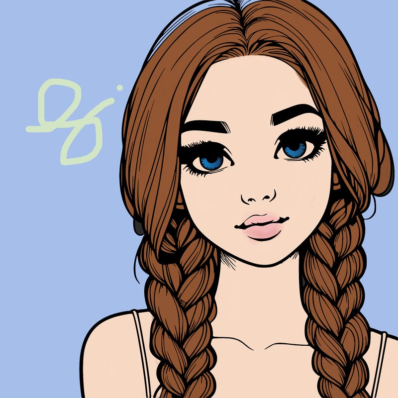 realistic girl with braids