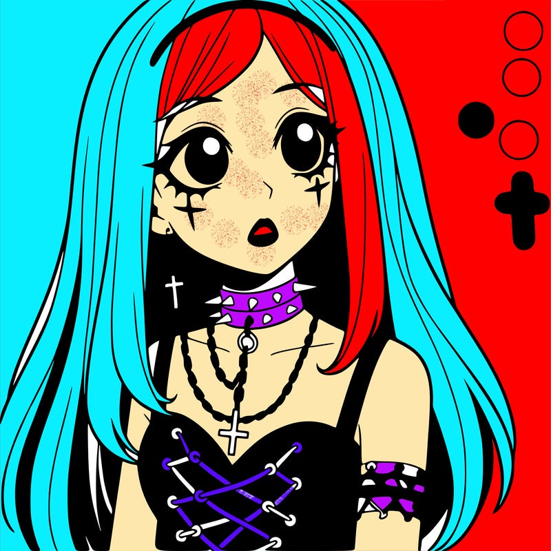 goth anime girl