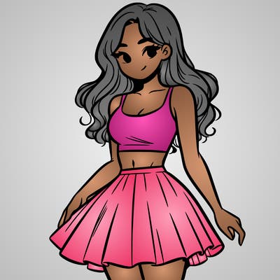 woman in a skirt and crop top