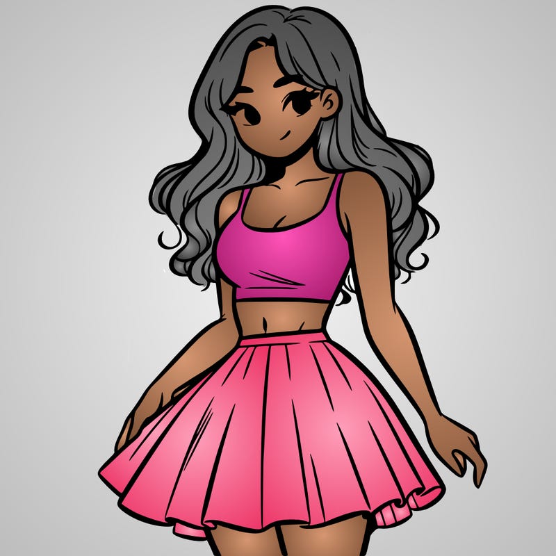woman in a skirt and crop top