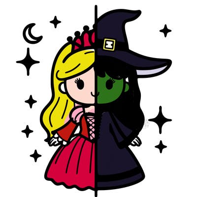 split princess and witch