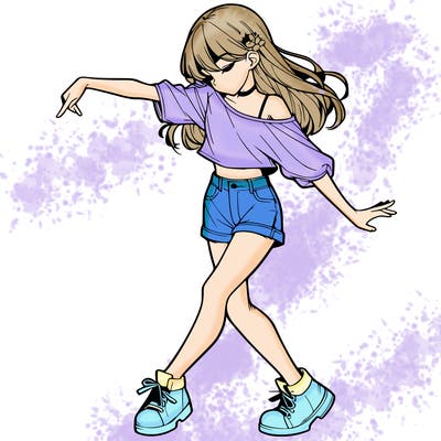 realistic girl danceing