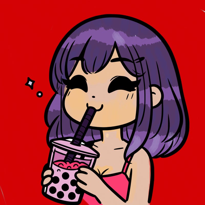 a girl drinking boba