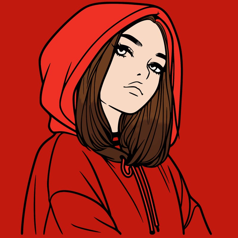 a realistic girl in a hoodie