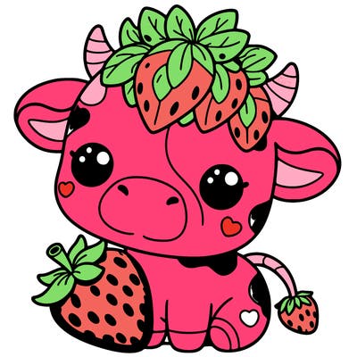 cute strawberry cow