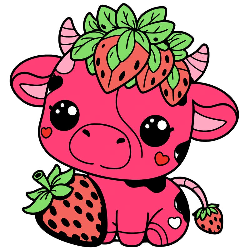 cute strawberry cow