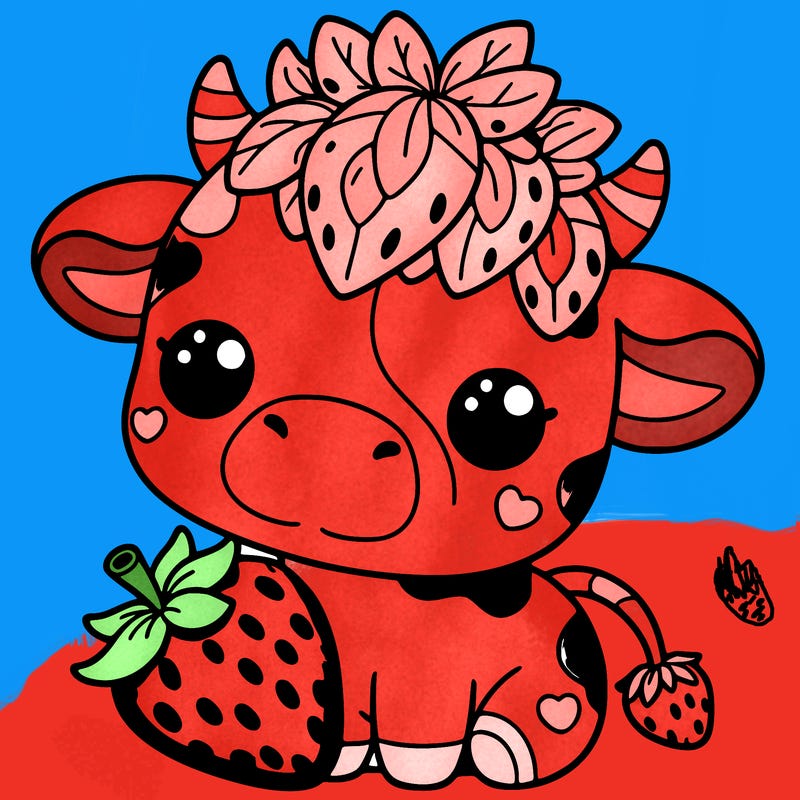 cute strawberry cow