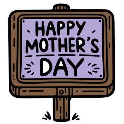 a sign that says happy mother’s day