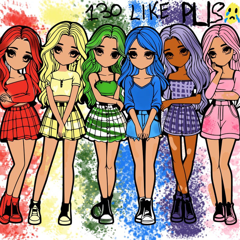 a group of girls realistic