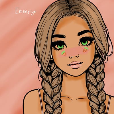 realistic girl with braids