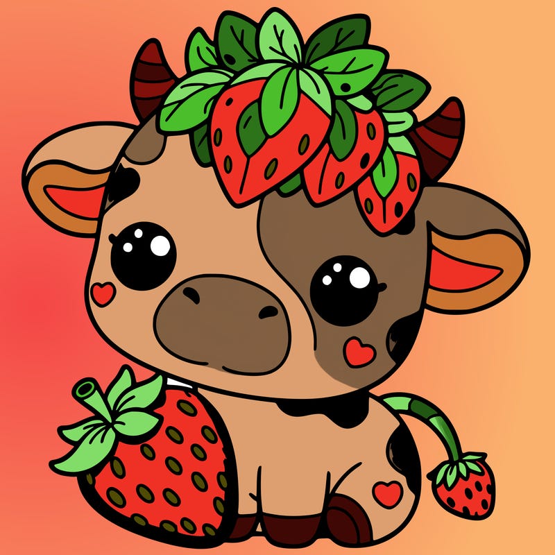cute strawberry cow