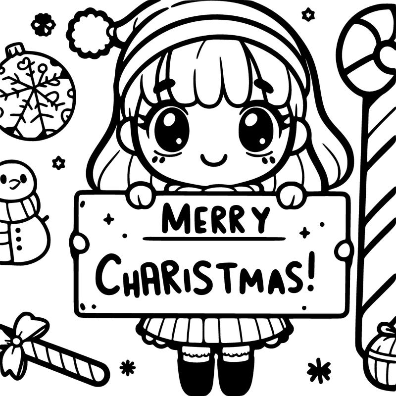 girl holding sign saying merry christmas!