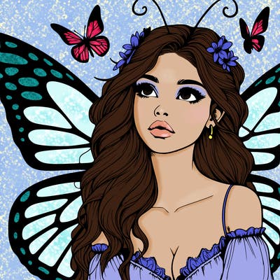 butterfly fairy realistic girl