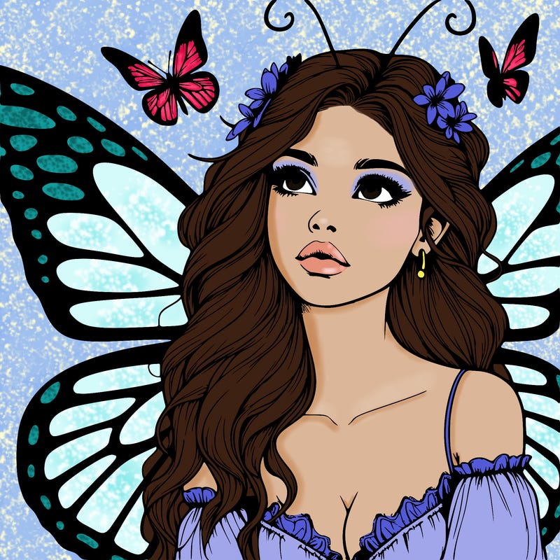 butterfly fairy realistic girl