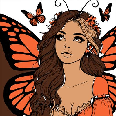 butterfly fairy realistic girl