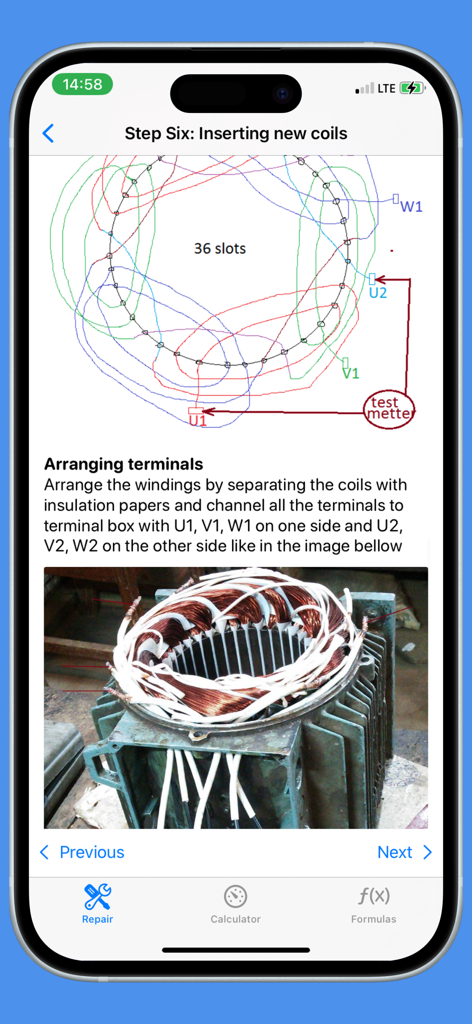 Motor Repair - Guia passo a passo para inserir e organizar bobinas em um reparo de motor elétrico de 36 ranhuras.
