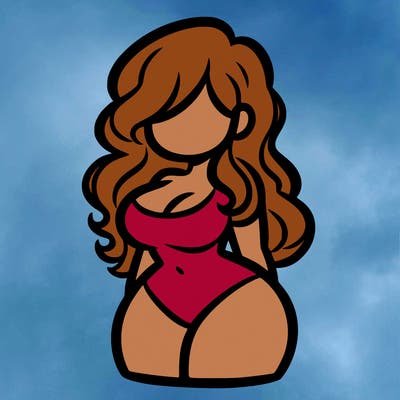 curvy woman with hair