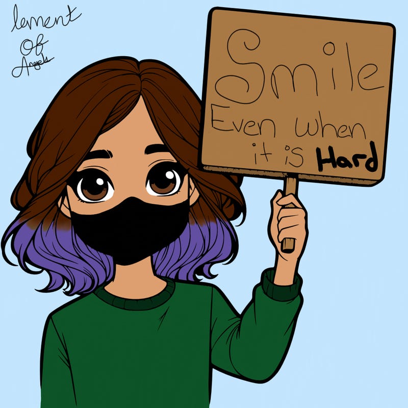 realistic girl holding up a sign