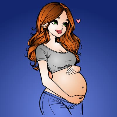 realistic pregnant girl