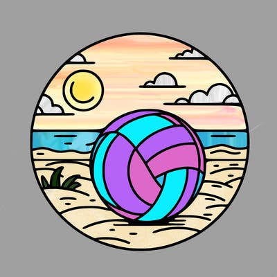 volleyball on a beach