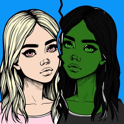 realistic girl split