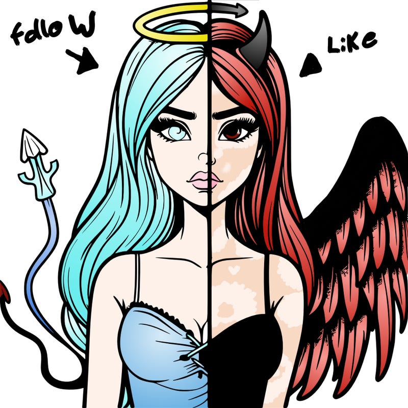 devil vs angel realistic girl