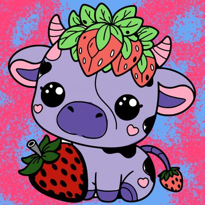 cute strawberry cow