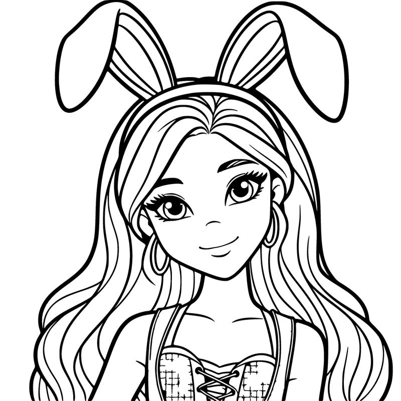 teen girl dressed up as a bunny easter