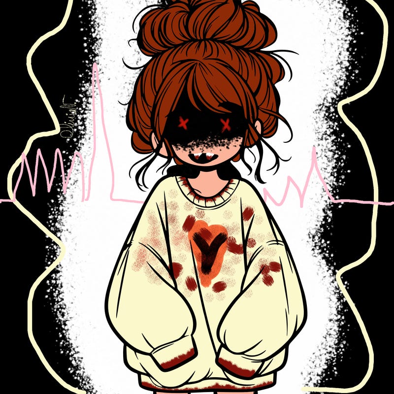 girl with baggy sweatshirt and messy bun