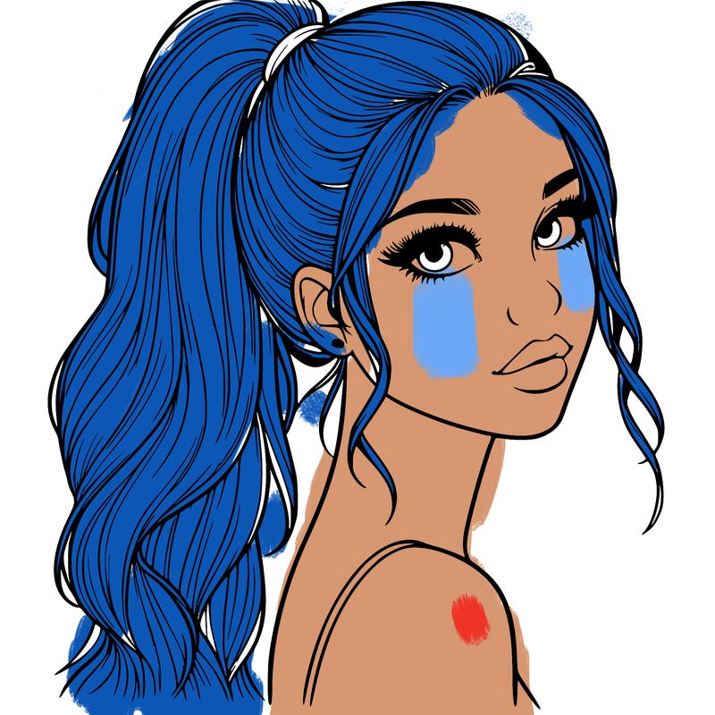 realistic pretty girl with high pony tail