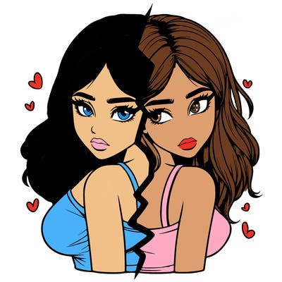 realistic girl split