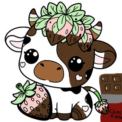 cute strawberry cow
