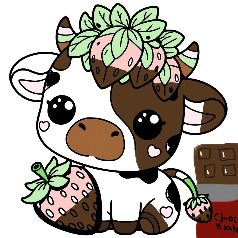 cute strawberry cow