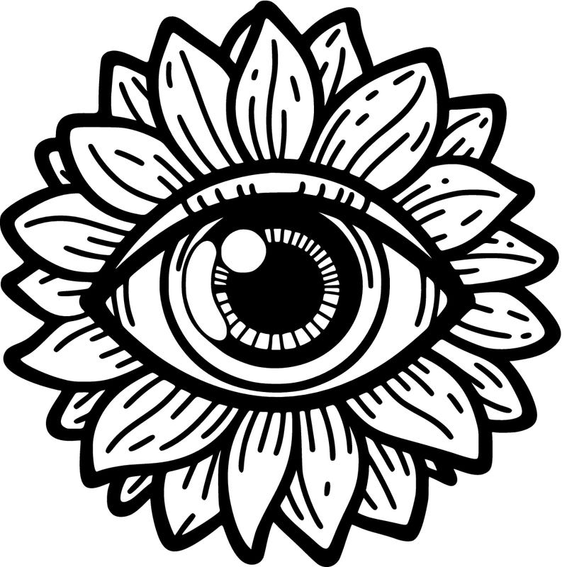 a eye in a  sunflower