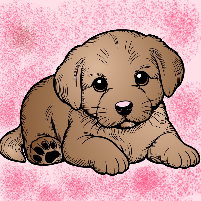 a cute realistic puppy