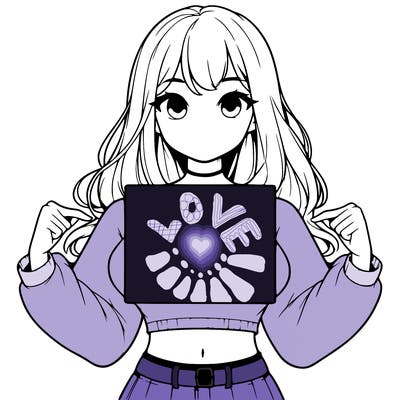 girl holding a blank sign in a long sleeve crop top