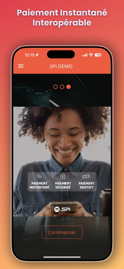 Interfaz de la aplicación BIM Mobile Banking que destaca la función de pago instantáneo interoperable SPI.