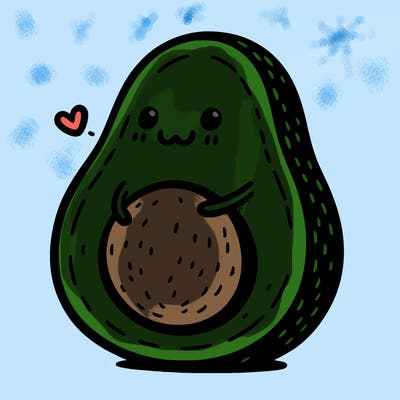 an avocado hugging an avocado