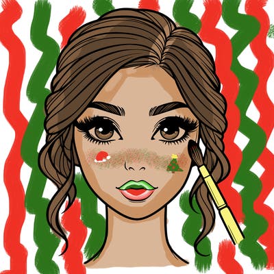 realistic person with makeup