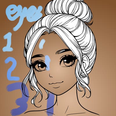 realistic pretty girl with hair in bun